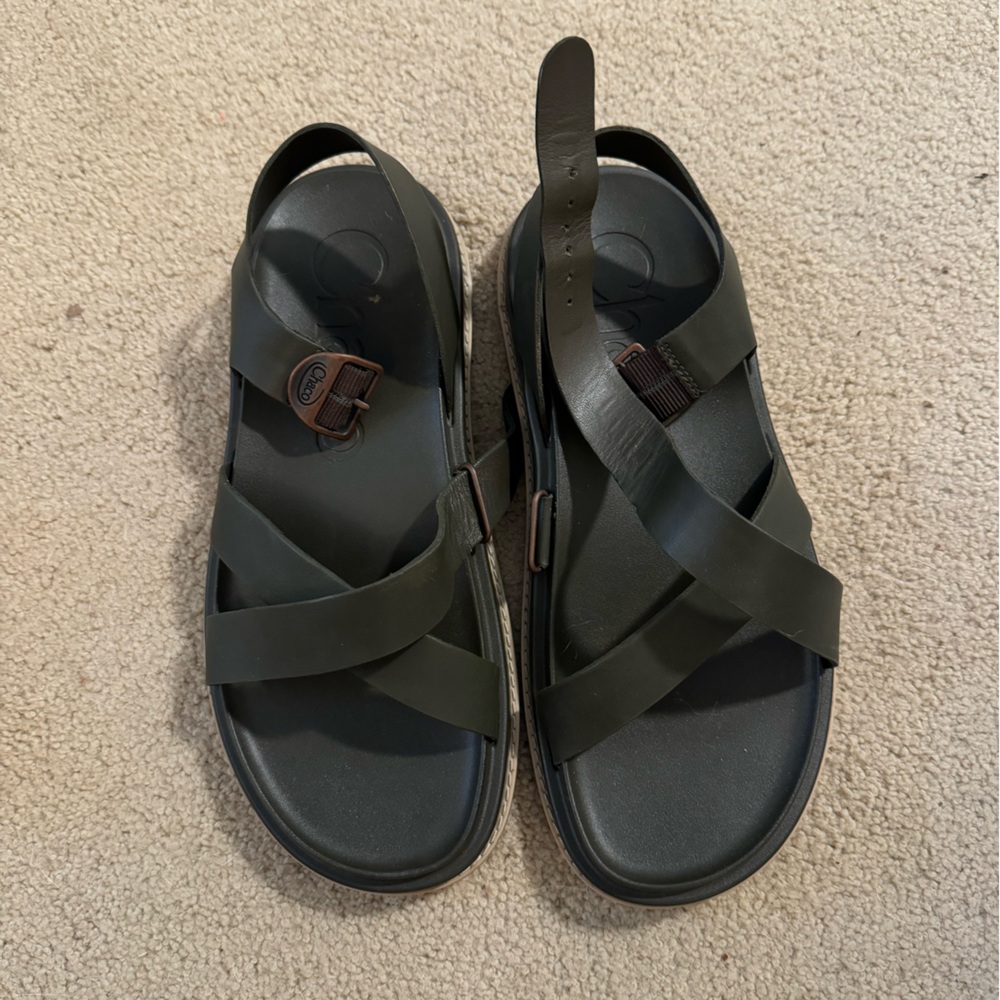 Leather Chaco Dark Green Sandals